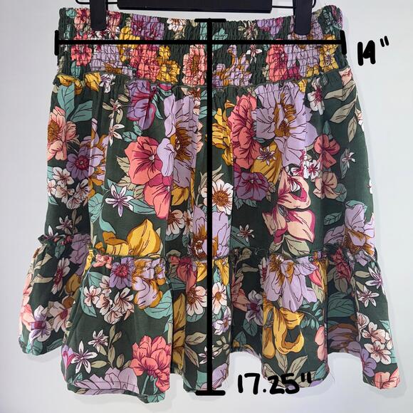 BOG Collective Floral Ruffle Skirt - Size Large - Picture 7 of 7